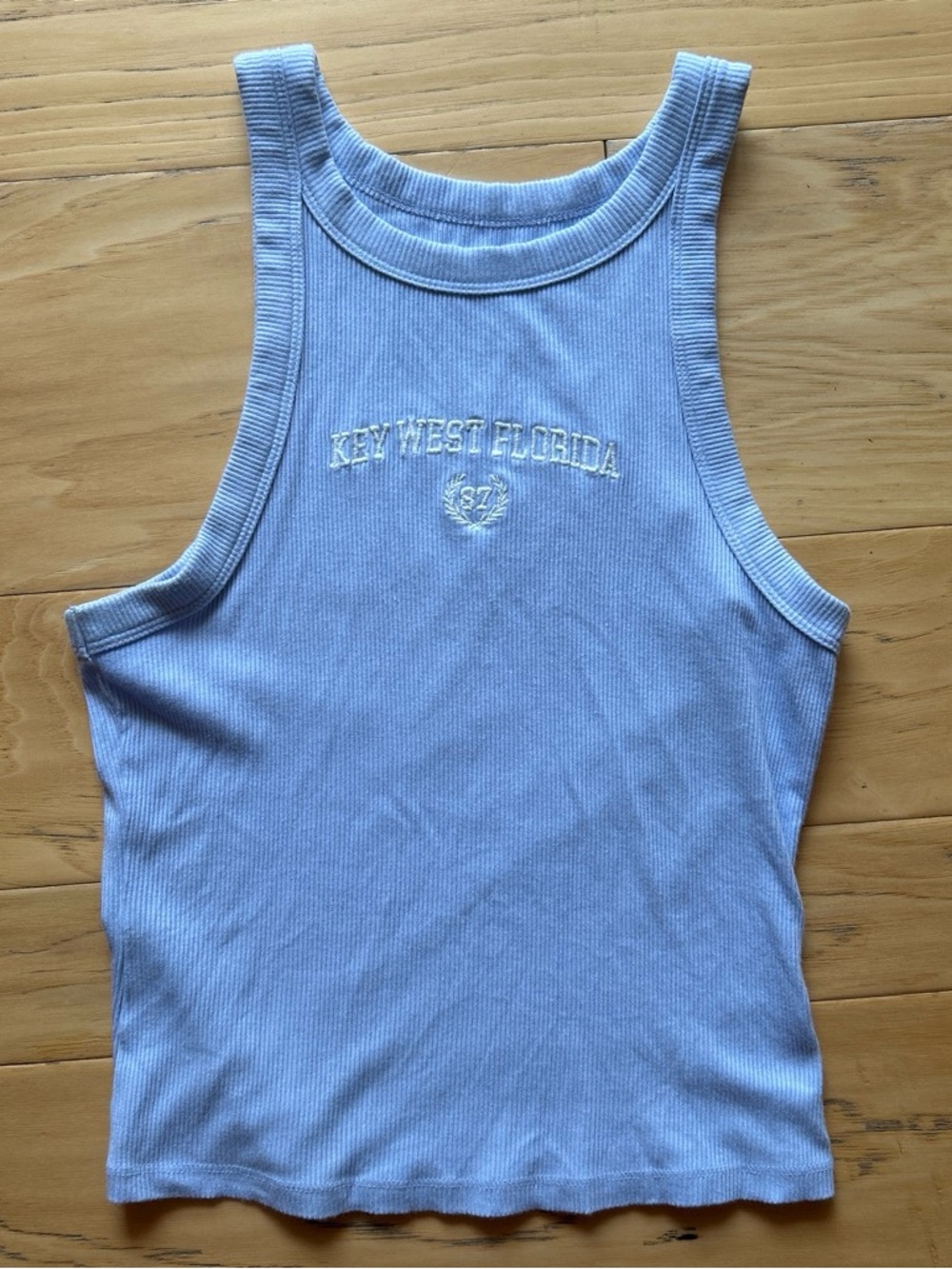 Aeropostale Light Blue Ribbed Tank Top